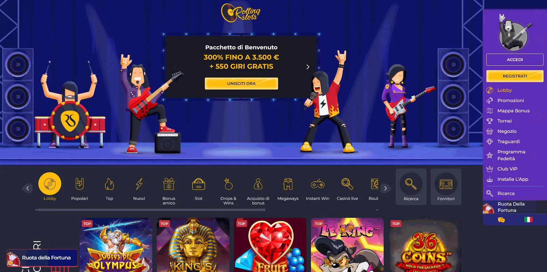 Bonus di benvenuto del casinò online Rolling Slots Pagina iniziale del casinò Rolling Slots